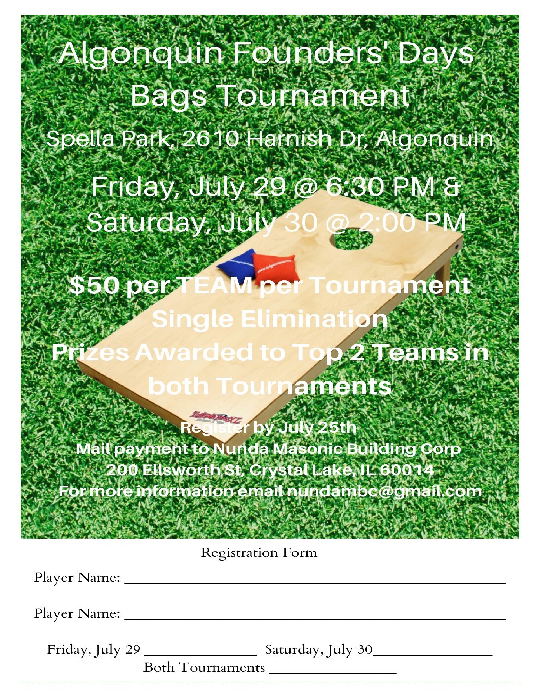 Algonquin Founders’ Day Bags Tournament
